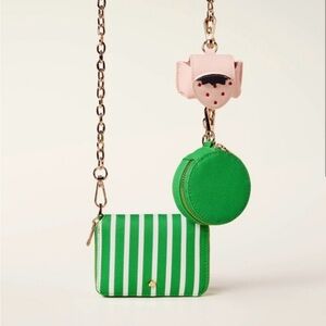 NWT! Kate Spade x Target Green Crossbody Bag Strawberry Air pods coin Bag.